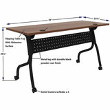 Lorell Preference Flip/Nest Training Tables, 60" Table Top Width x 23.60" Table Top Depth, 29.50", Black Four Leg Base (LLR60756) Each