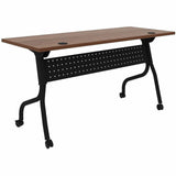 Lorell Preference Flip/Nest Training Tables, 60" Table Top Width x 23.60" Table Top Depth, 29.50", Black Four Leg Base (LLR60756) Each