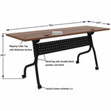 Lorell Preference Flip/Nest Training Tables, 72" Table Top Width x 23.60" Table Top Depth, 29.50", Black Four Leg Base (LLR60755) Each