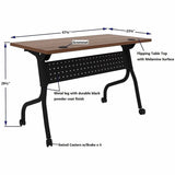 Lorell Preference Flip/Nest Training Tables, 48" Table Top Width x 23.60" Table Top Depth, 29.50", Black Four Leg Base (LLR60757) Each