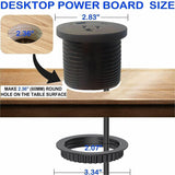 Lorell Power Grommet Insert, Black, 120 V AC/12 A Desktop (LLR34003) Each