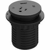 Lorell Power Grommet Insert, Black, 120 V AC/12 A Desktop (LLR34003) Each