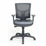 Lorell Conjure Swivel/Tilt Task Chairs, Black, Vinyl Seat Material, Mesh Back Material, Mid Back, Nylon, Armrest (LLR62028) Each