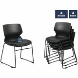 Lorell Dex Sled-Base Chair, Black, Polyurethane Seat Material, Molded Plastic Back Material, Metal Frame Material (LLR62600) Each