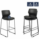 Lorell Dex Sled-Base Bistro Chair, Black, Polyurethane Seat Material, Molded Plastic Back Material, Metal Frame Material (LLR62601) Each