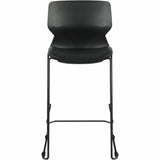 Lorell Dex Sled-Base Bistro Chair, Black, Polyurethane Seat Material, Molded Plastic Back Material, Metal Frame Material (LLR62601) Each