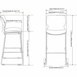Lorell Dex Sled-Base Bistro Chair, Black, Polyurethane Seat Material, Molded Plastic Back Material, Metal Frame Material (LLR62601) Each