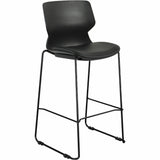Lorell Dex Sled-Base Bistro Chair, Black, Polyurethane Seat Material, Molded Plastic Back Material, Metal Frame Material (LLR62601) Each