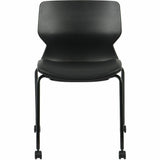 Lorell Deft 4-Leg Chair, Black, Polyurethane Seat Material, Molded Plastic Back Material, Metal Frame Material (LLR62602) Each