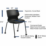 Lorell Deft 4-Leg Chair, Black, Polyurethane Seat Material, Molded Plastic Back Material, Metal Frame Material (LLR62602) Each