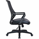 Lorell Fixed-Arm Mesh-Back Conference Chair, Mesh Back Material, 5-star Base, Black, Armrest (LLR63212) Each