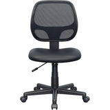 Lorell Multi-task Chairs, Black, Vinyl Seat Material, Mesh Back Material, 5-star Base (LLR82099) Each