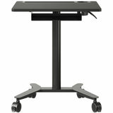 Lorell Height-Adjustable Mobile Desks with Box, 66 lb Capacity, 43.30" x 23.60" x 19.60", Black, Steel (LLR84844) Each