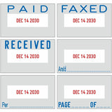 Trodat Professional 5-in-1 Date Stamp, 2" Impression Width x 1.12" Impression Length, Blue, Message/Date Stamp, 2 Line(s), 4 Bands (TDTT5430) Each
