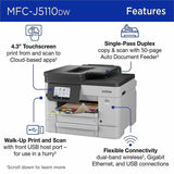 Brother MFC-J5110DW Wired & Wireless INKvestment Tank Inkjet Multifunction Printer (BRTMFCJ5110DW) Each