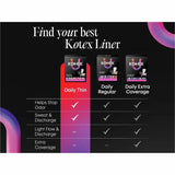 U by Kotex Wrapped Panty Liners, Individually Wrapped, 120/Box (KCC58311) Box of 120
