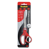 Scotch® Multi-Purpose Scissors, Pointed Tip, 7" Long, 3.38" Cut Length, Gray/Red Straight Handle (MMM1427)