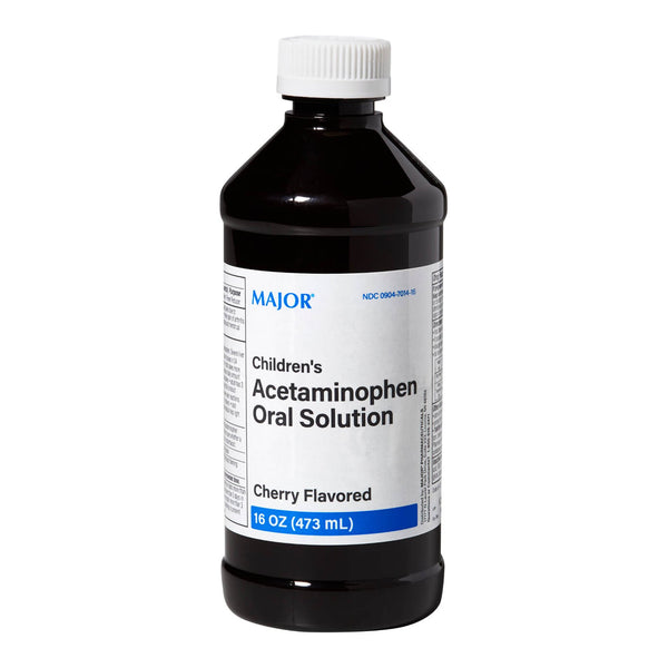 Major Pharmaceuticals Children's Pain Relief 160 mg / 5 mL Strength Acetaminophen Oral Suspension 16 oz. (1218028_EA) 1/EA