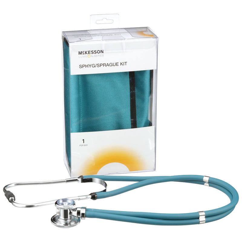 McKesson Brand Reusable Aneroid / Stethoscope Set 23 to 33 cm Adult Cuff Dual Head Sprague Stethoscope Pocket Aneroid (803195_BX) 1/BX