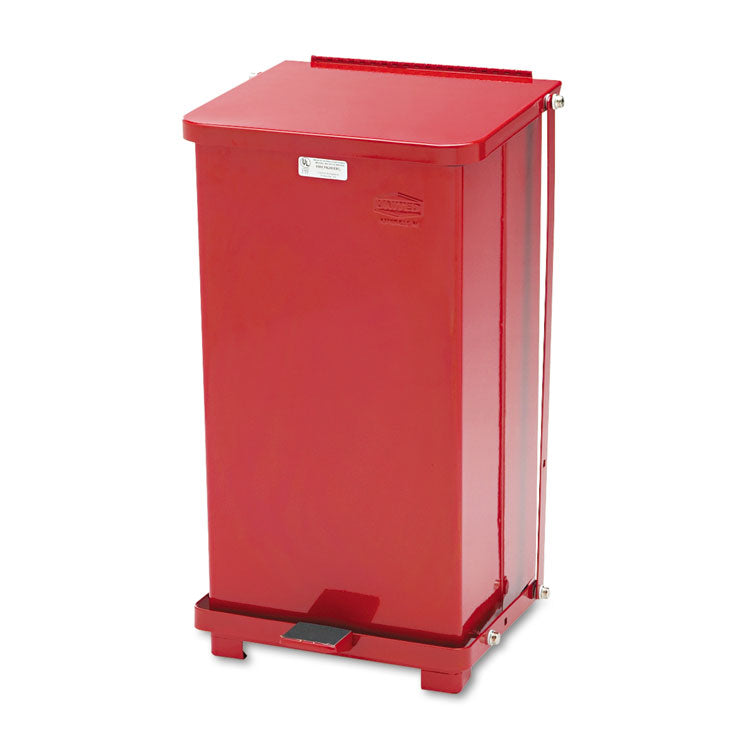 Rubbermaid® Commercial Defenders Heavy-Duty Steel Step Can, 6.5 gal, Steel, Red (RCPST12EPLRD) Each