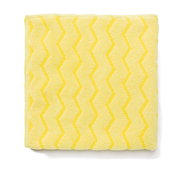 Rubbermaid® Commercial Reusable Cleaning Cloths, Microfiber, 16 x 16, Yellow, 12/Carton (RCPQ610) Box of 12