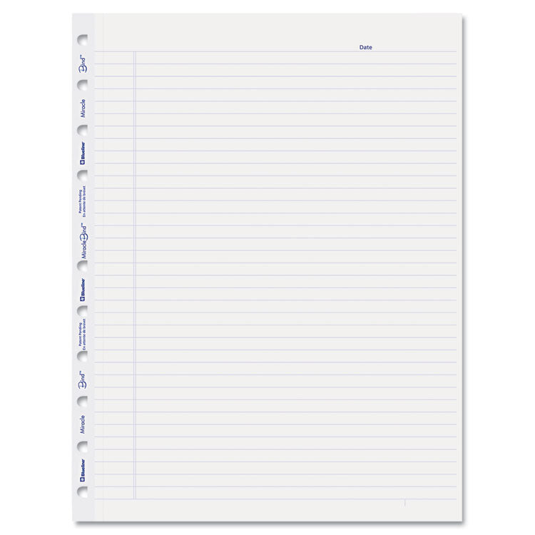 Blueline® MiracleBind Ruled Paper Refill Sheets for all MiracleBind Notebooks and Planners, 11 x 9.06, White/Blue Sheets, Undated (REDAFR11050R)