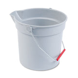 Rubbermaid® Commercial 10 Quart Plastic Utility Pail, Plastic, Gray, 10.5" dia (RCP296300GY)
