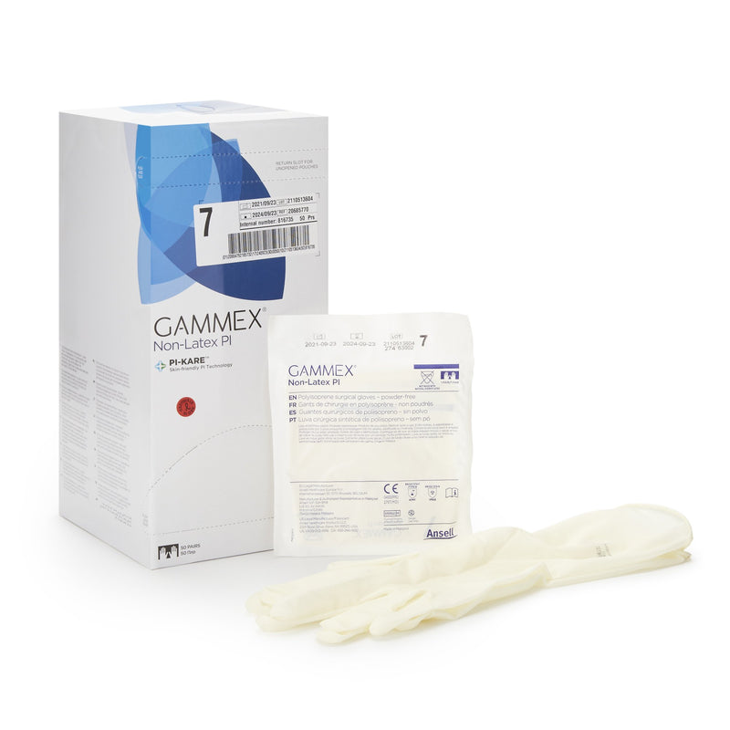 GAMMEX® Non-Latex PI Surgical Glove Size 7 Sterile Polyisoprene Standard Cuff Length Micro-Textured White Chemo Tested (765478_BX) 50/BX