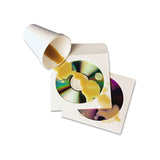 Quality Park™ Tech-No-Tear Poly/Paper CD/DVD Sleeves, 1 Disc Capacity, White, 100/Box (QUA77203) Box of 100