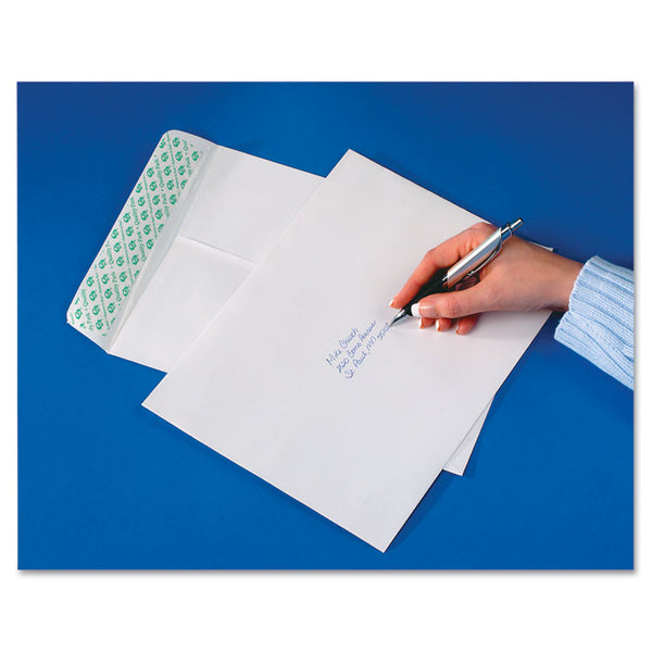 Quality Park™ Tech-No-Tear Catalog Envelope, Paper Exterior, #10 1/2, Cheese Blade Flap, Self-Adhesive Closure, 9 x 12, White, 100/Box (QUA77390) Box of 100