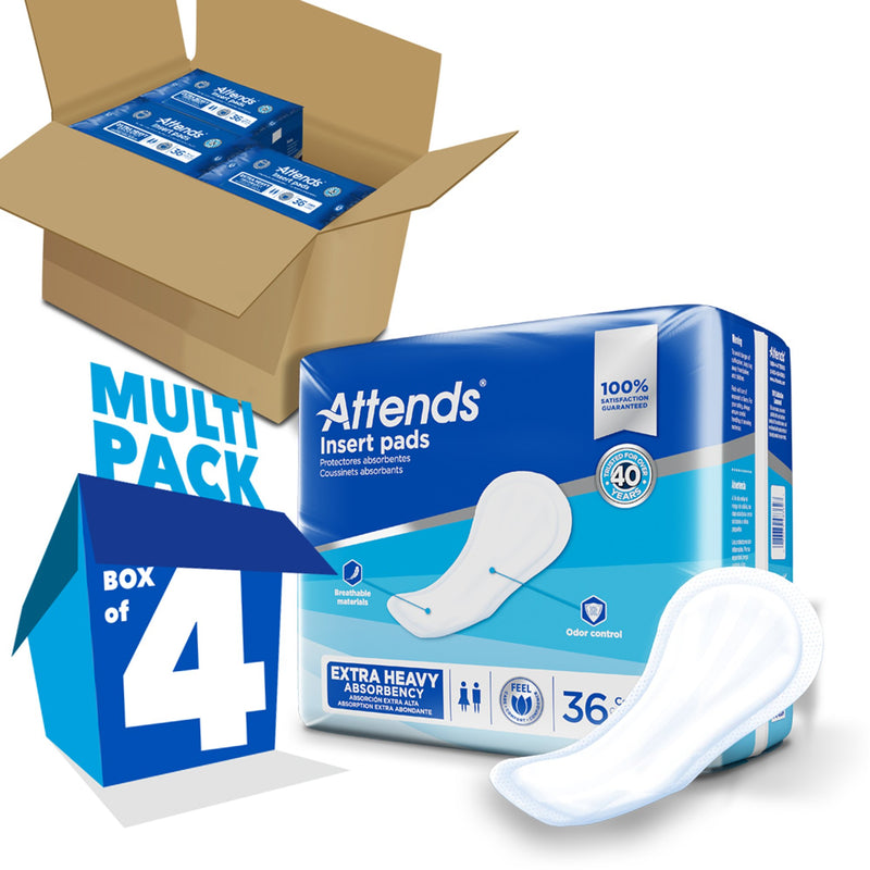 Attends® Insert Pad Incontinence Liner 16-1/2 Inch Length Heavy Absorbency Polymer Core One Size Fits Most (1186543_CS) 144/CS