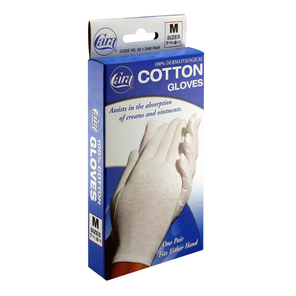 Cara Infection Control Glove Medium Cotton White Wrist Length Hemmed Cuff NonSterile (1112289_PR) 1/PR