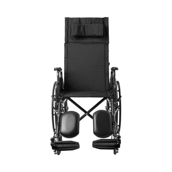 McKesson Reclining Wheelchair Desk Length Arm Swing-Away Elevating Legrest Black Upholstery 18 Inch Seat Width Adult 300 lbs. Weight Capacity (1065290_EA) 1/EA
