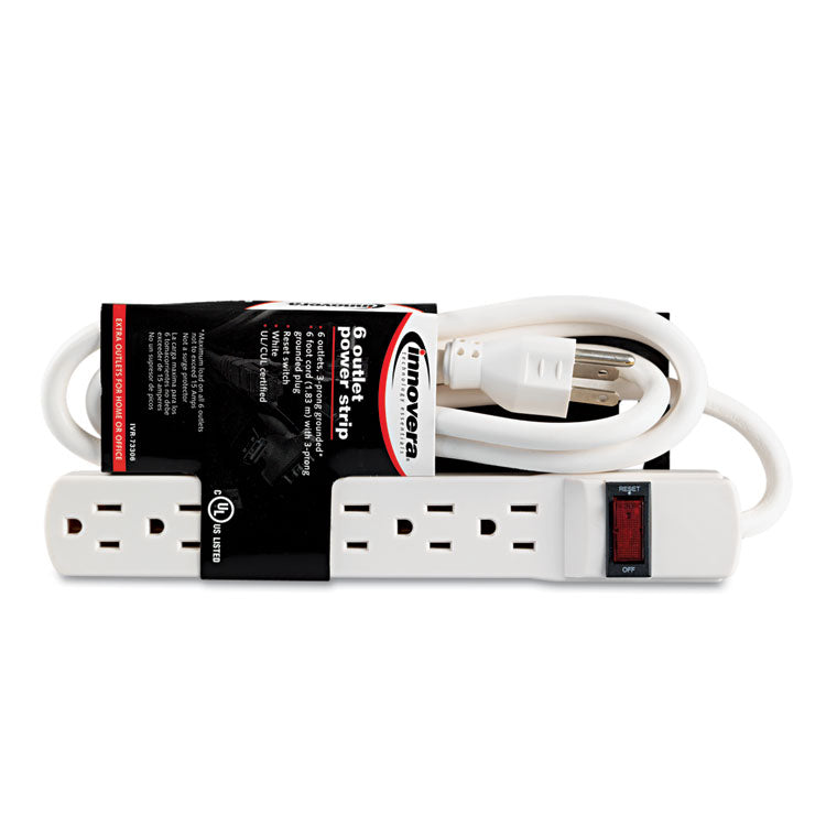 Innovera® Power Strip, 6 Outlets, 6 ft Cord, Ivory (IVR73306)