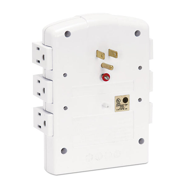 Innovera® Wall Mount Surge Protector, 6 AC Outlets, 2,160 J, White (IVR71651)