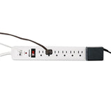 Innovera® Surge Protector, 7 AC Outlets, 4 ft Cord, 1,080 J, White (IVR71654)