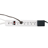 Innovera® Surge Protector, 7 AC Outlets, 4 ft Cord, 1,080 J, White (IVR71654) Each