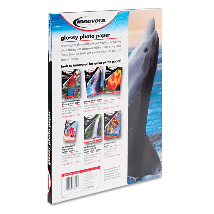 Innovera® Glossy Photo Paper, 7 mil, 8.5 x 11, Glossy White, 50/Pack (IVR99450) Each