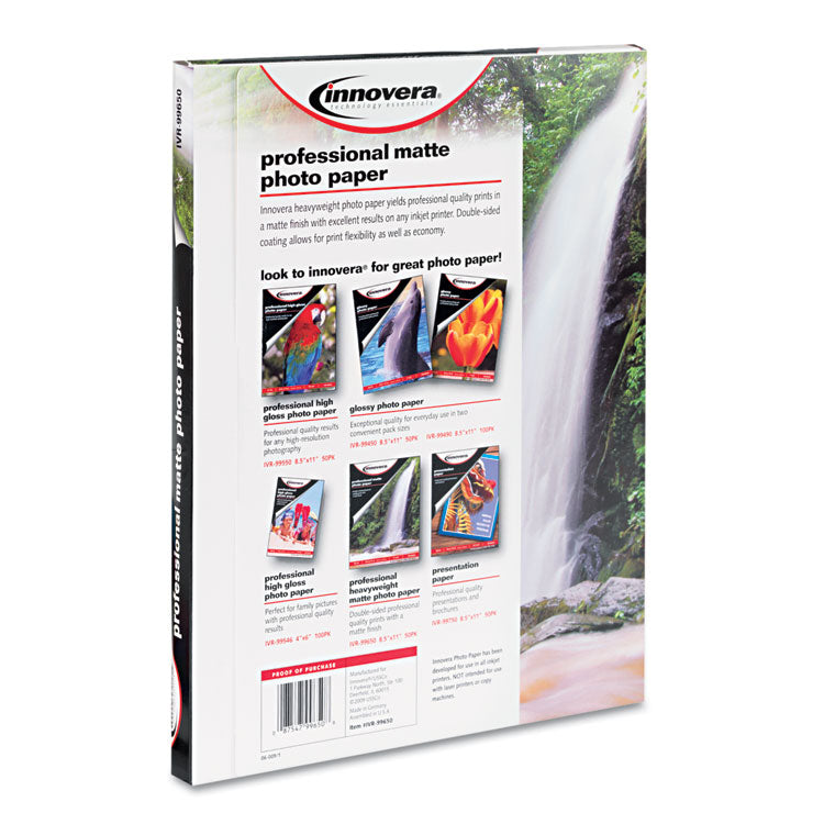 Innovera® Heavyweight Photo Paper, 11 mil, 8.5 x 11, Matte White, 50/Pack (IVR99650) Each