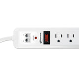 Innovera® Surge Protector, 7 AC Outlets, 4 ft Cord, 1,080 J, White (IVR71654) Each