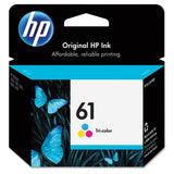 HP HP 61, (CH562WN) Tri-Color Original Ink Cartridge (HEWCH562WN) Each