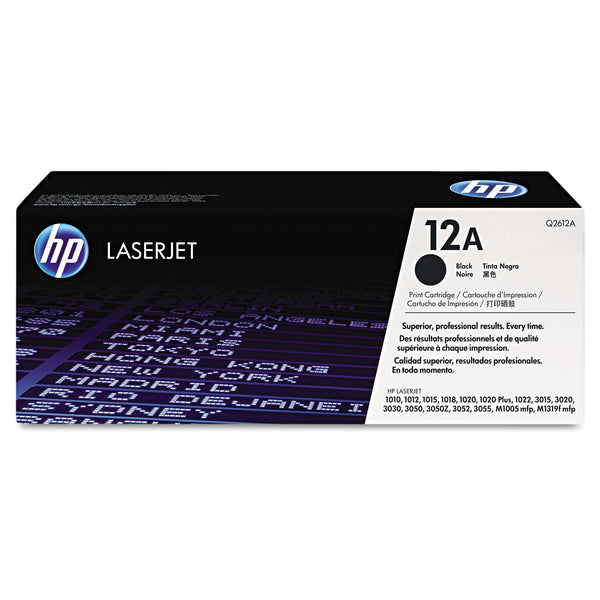 HP HP 12A, (Q2612A) Black Original LaserJet Toner Cartridge (HEWQ2612A)