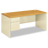 HON® 38000 Series Left Pedestal Desk, 66" x 30" x 29.5", Harvest/Putty (HON38292LCL)