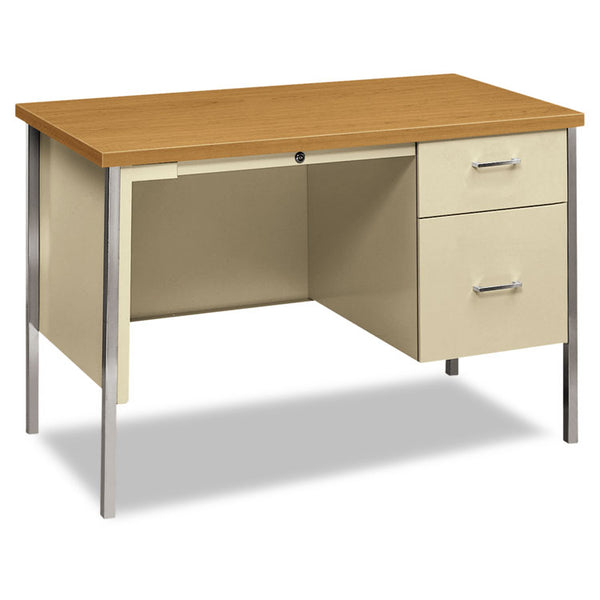 HON® 34000 Series Right Pedestal Desk, 45.25" x 24" x 29.5", Harvest/Putty (HON34002RCL)