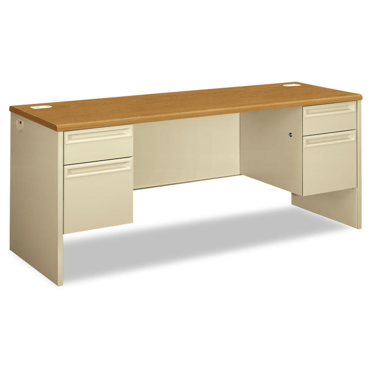 HON® 38000 Series Kneespace Credenza, 72w x 24d x 29.5h, Harvest/Putty (HON38854CL) Each