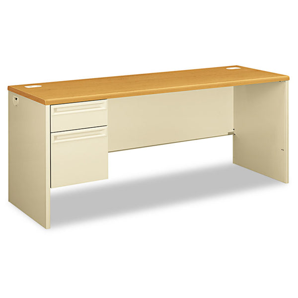 HON® 38000 Series Left Pedestal Credenza, 72w x 24d x 29.5h, Harvest/Putty (HON38855LCL)