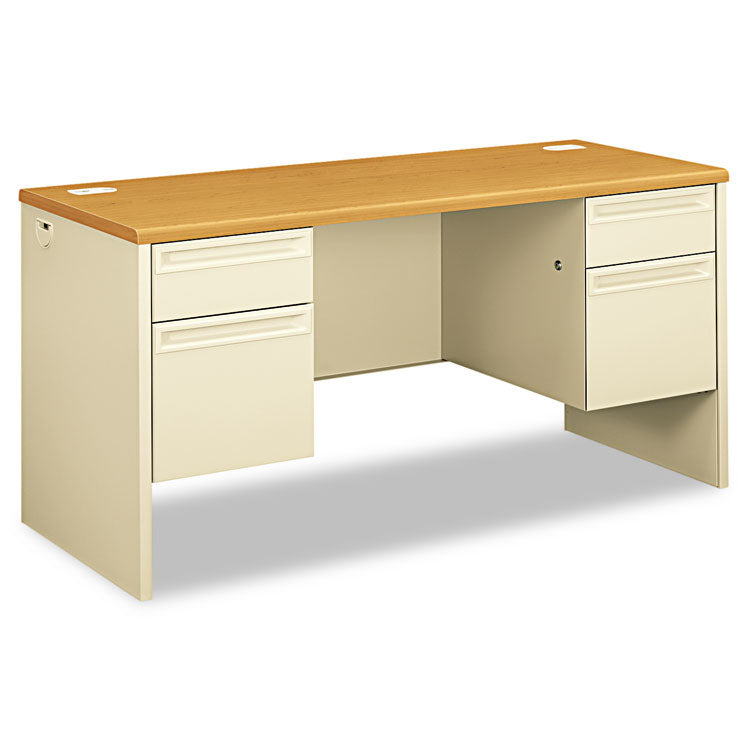 HON® 38000 Series Kneespace Credenza, 60w x 24d x 29.5h, Harvest/Putty (HON38852CL) Each