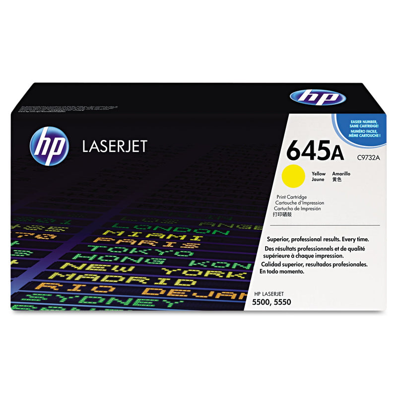 HP HP 645A, (C9732A) Yellow Original LaserJet Toner Cartridge (HEWC9732A) Each