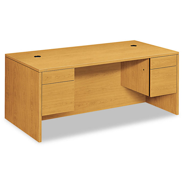 HON® 10500 Series Double 3/4-Height Pedestal Desk, Left and Right: Box/File, 72" x 36" x 29.5", Harvest (HON10593CC)