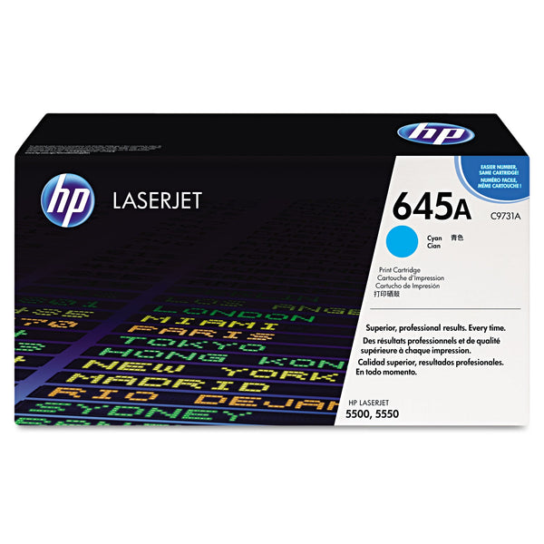 HP HP 645A, (C9731A) Cyan Original LaserJet Toner Cartridge (HEWC9731A)